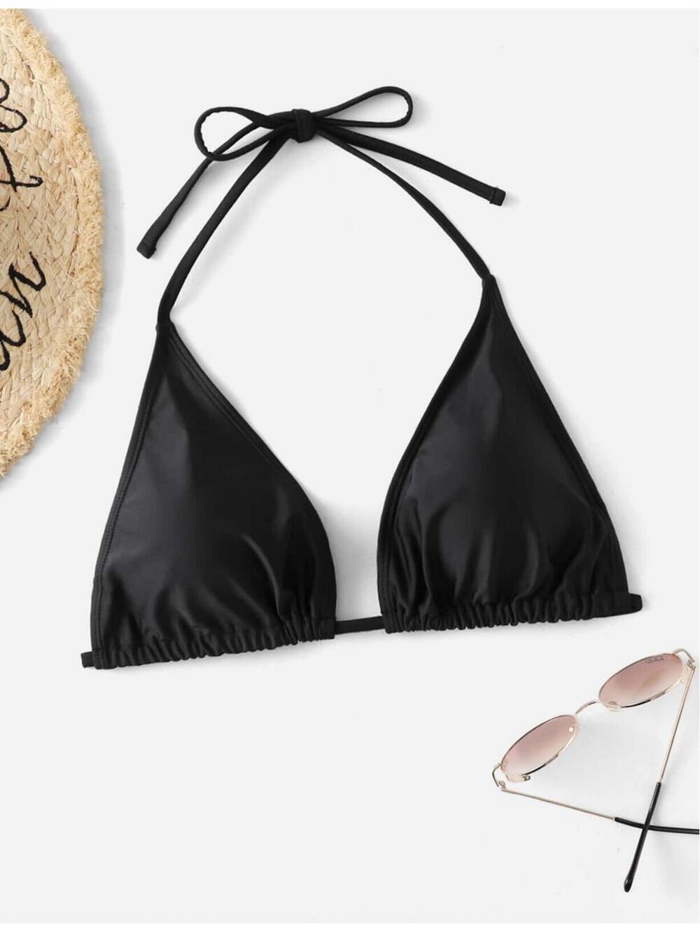 Swim Vcay Summer Beach Plus Halter Triangle Bikini Top
